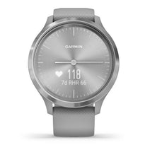 Garmin vívomove 3 - Silver stainless steel bezel with powder grey case and silicone band