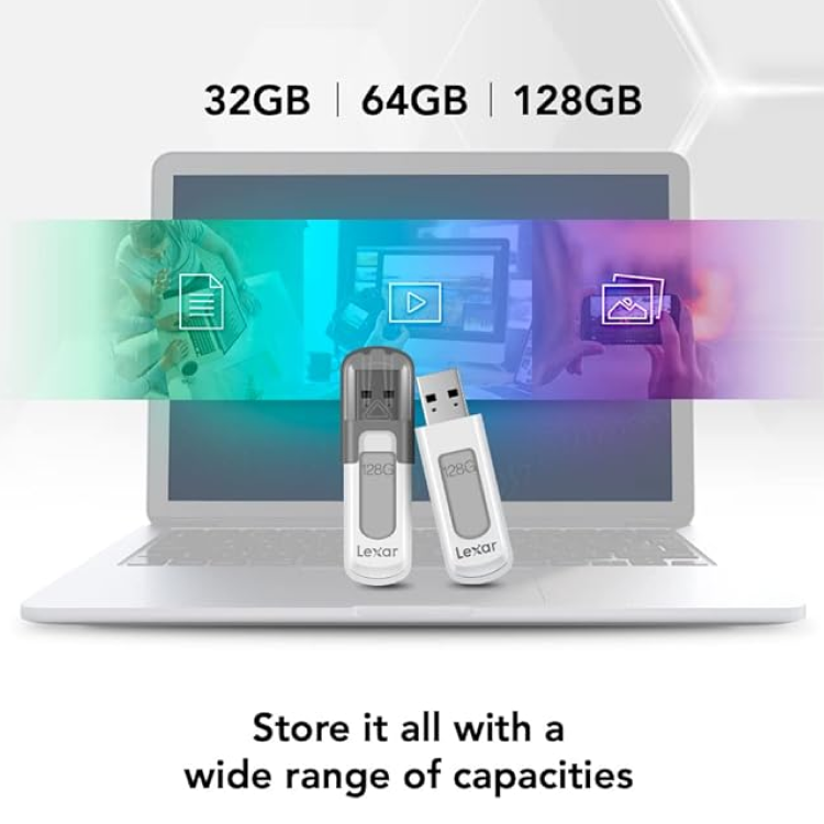 A Photo Of Lexar® JumpDrive® V100 USB 3.2 Gen 1 Flash Drive - 128GB