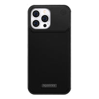iPhone 15 Pro Aero Flex Premium Metallic Leather Case - Black