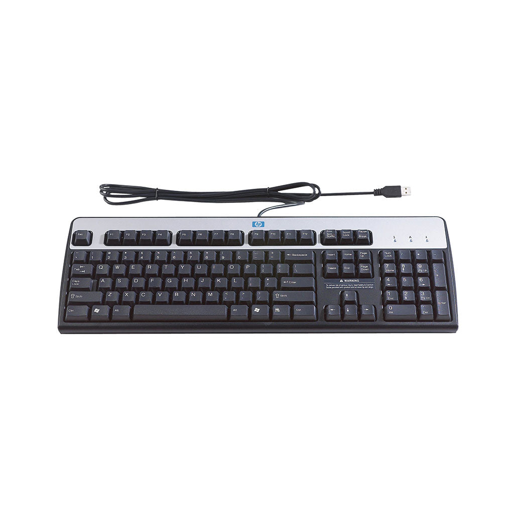 A Photo Of HP USB Standard Wired Keyboard - Full-Size, Spill-Resistant with 1.8m Cable