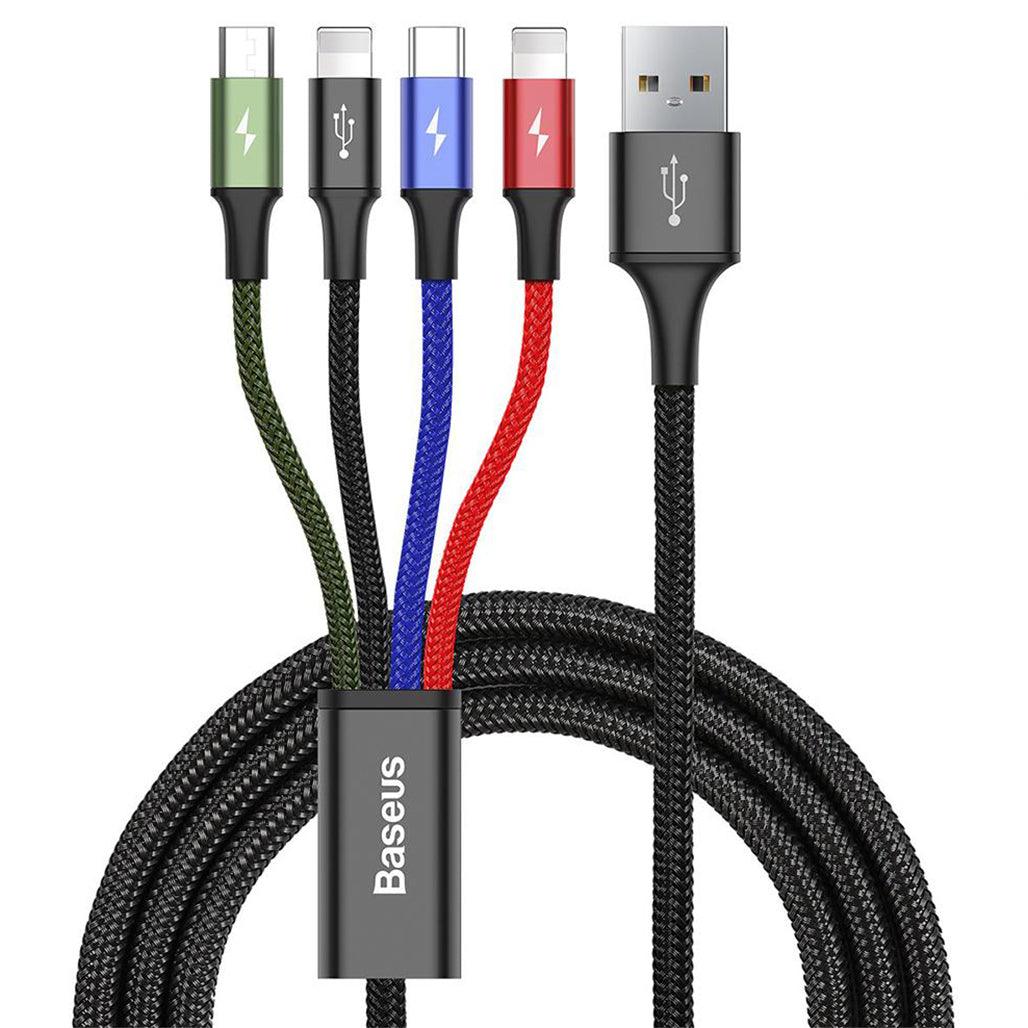 A Photo Of Baseus Fast 4-IN-1 Cable for iPhone USB-C Micro 3.5A 1.2M Black