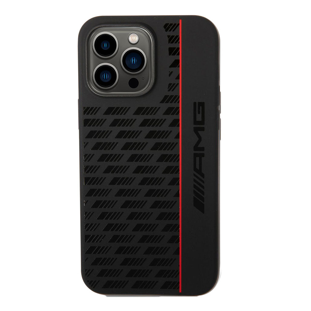 A Photo Of AMG Liquid Silicone Case With Carbon Pattern For iPhone 14 Pro Max