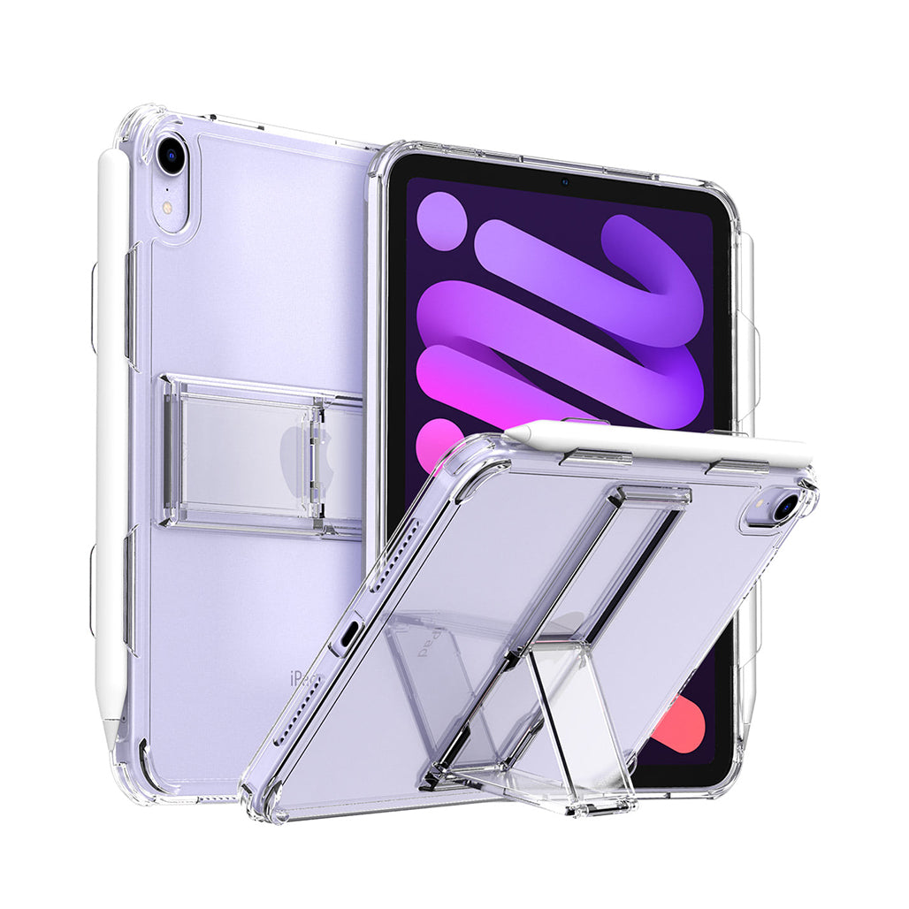 A Photo Of Araree 2021 iPad Mini 6th Gen. Flexield SP Case with Kickstand & Apple Pencil Holder - Transparent TPU & Polycarbonate Protection