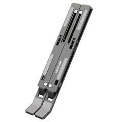 A Photo Of Green Lion X-Foldable Laptop Stander, Full Metal, Anti-Slip, Triangle Stand - Space Grey
