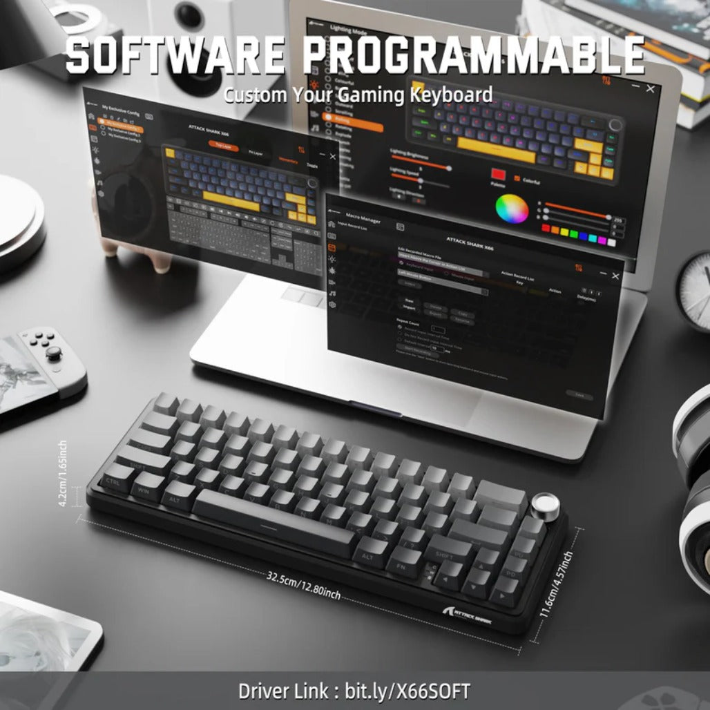 A Photo Of Attack Shark X66 Wireless Mechanical Gaming Keyboard