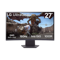 LG UltraGear™ 27" Curved QHD 180Hz Gaming Monitor - 27GS60QC-B with AMD FreeSync, HDR10