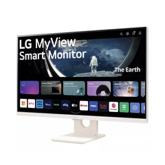 A Photo Of LG 32SR50F-W - 31.5-Inch Full HD IPS Smart Monitor with webOS 23, Built-in Speakers, and Versatile Connectivity