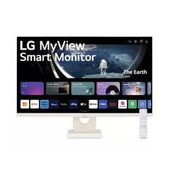 A Photo Of LG 32SR50F-W - 31.5-Inch Full HD IPS Smart Monitor with webOS 23, Built-in Speakers, and Versatile Connectivity