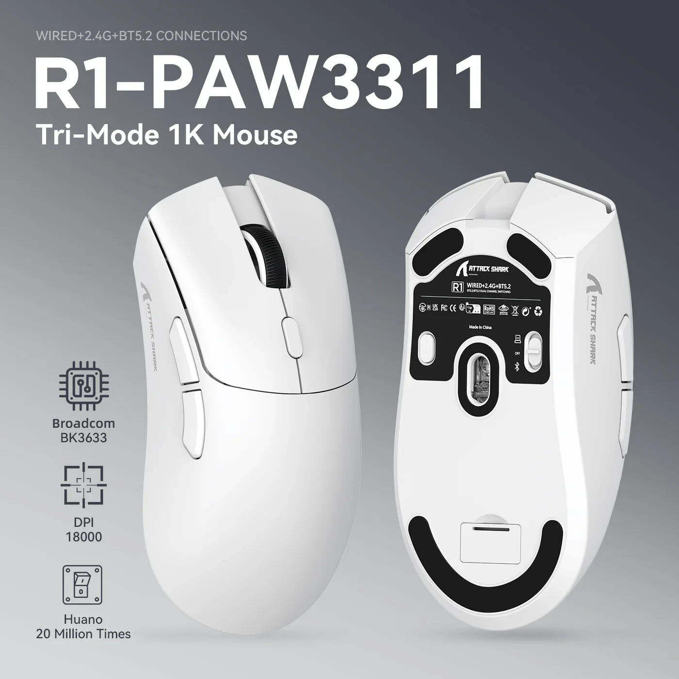 A Photo Of Attack Shark R1 Wireless Gaming Mouse