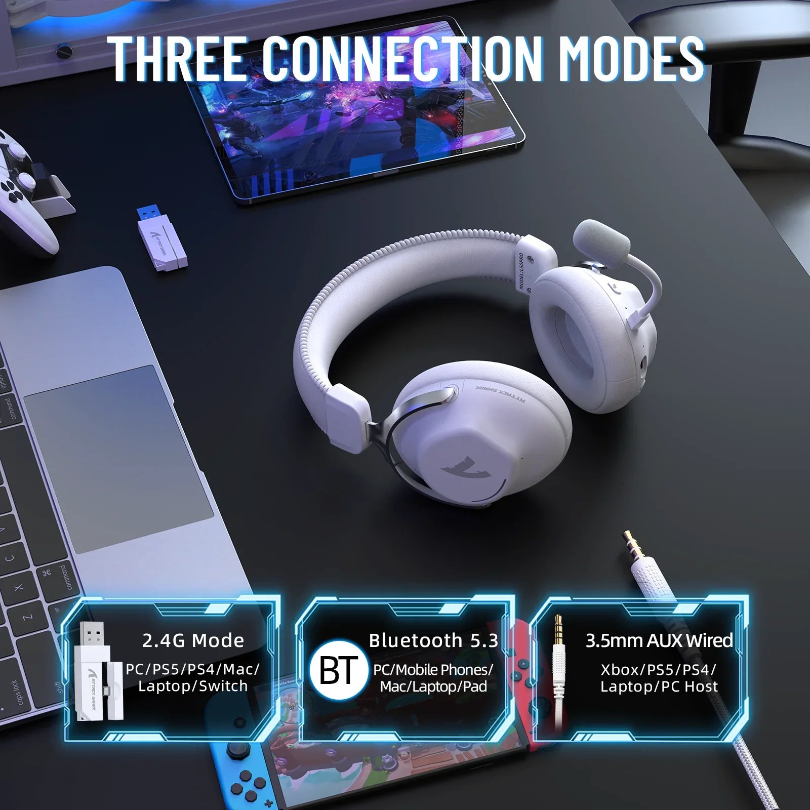 A Photo Of ATTACK SHARK L50 PRO - Wireless Gaming Headset