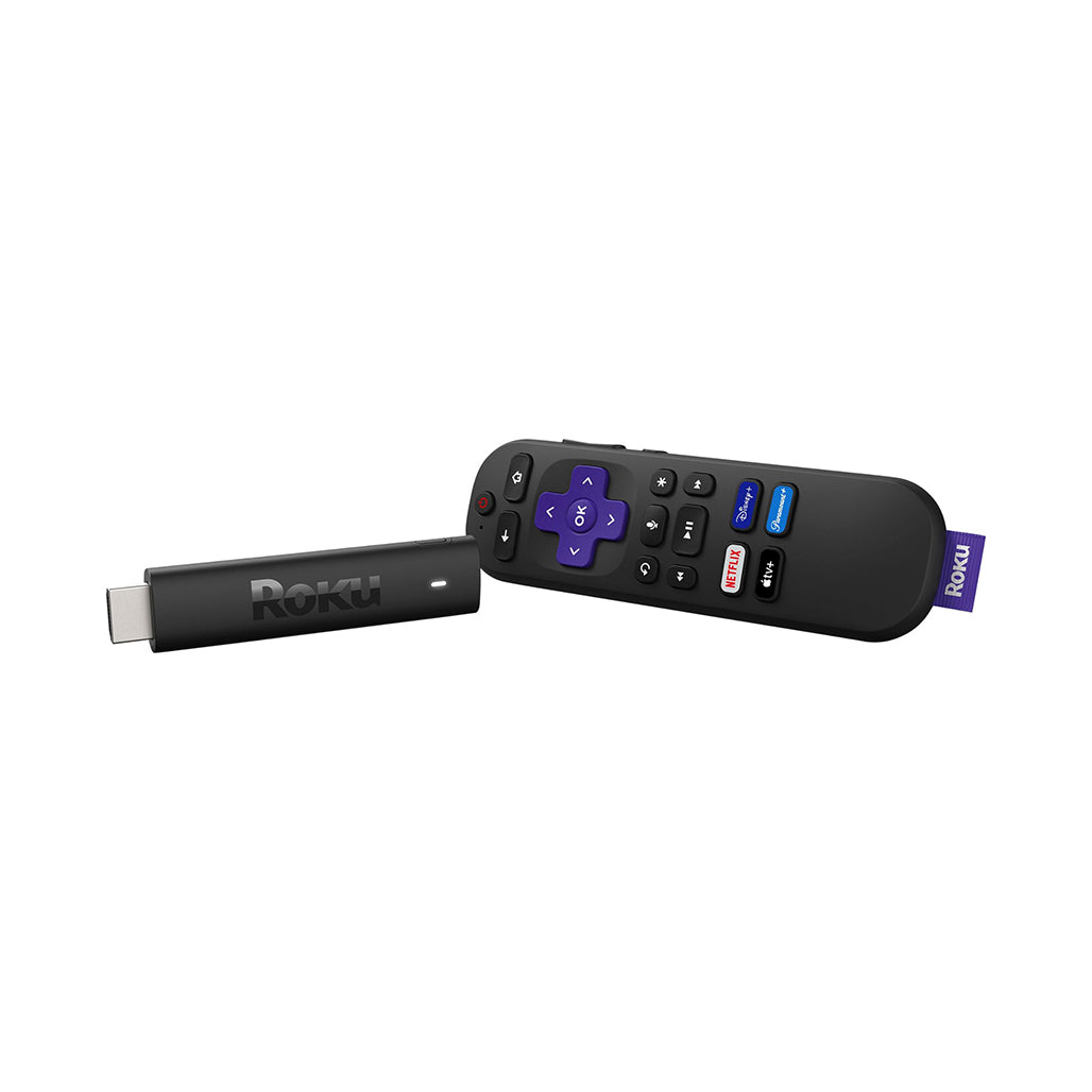 A Photo Of Roku Streaming Stick 4K with Voice Remote and Long-Range Wi-Fi - Black | HDR10+ Support, Compatible with Apple HomeKit, Alexa, Google Assistant