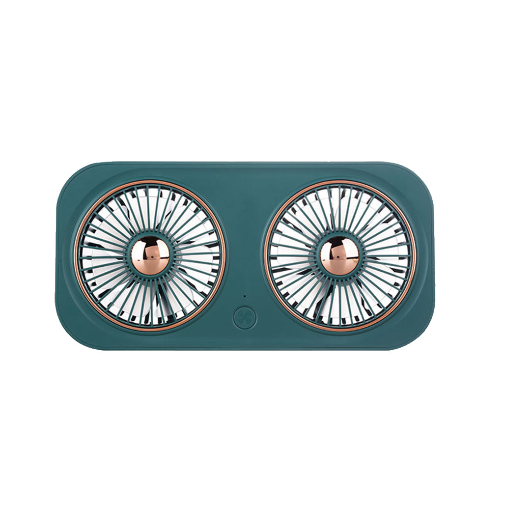 A Photo Of F006 Dual Motor Head Folding USB Cooling Fan - Adjustable 360-Degree Rotation with 3 Speeds