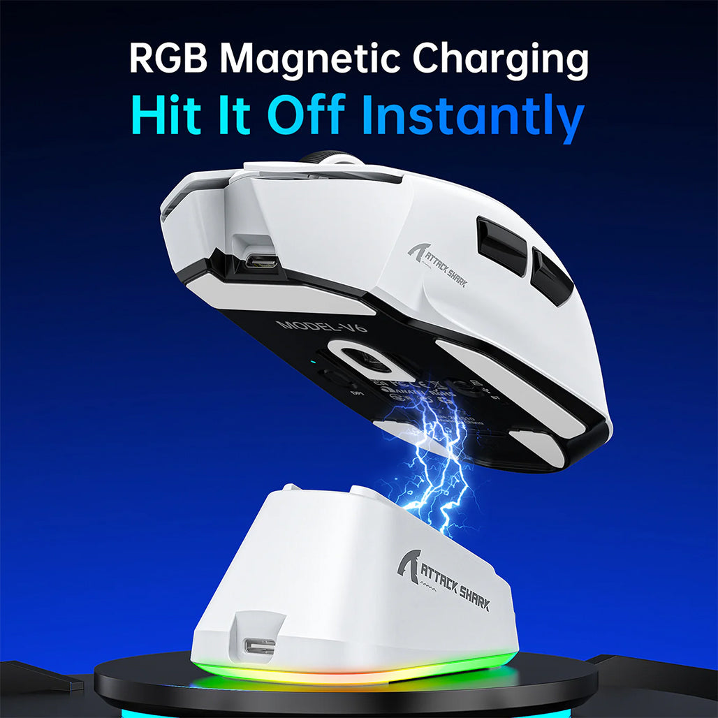 A Photo Of ATTACK SHARK V6 Ultra-Light Tri-Mode Gaming Mouse