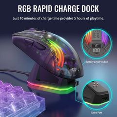 A Photo Of ATTACK SHARK X2 PRO - Wireless Gaming Mouse with RGB Charging Dock