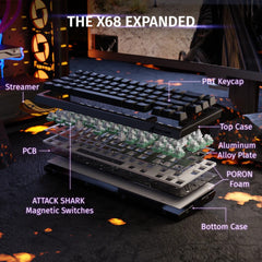 A Photo Of Attack Shark X68 HE - Wired Mechanical Gaming Keyboard