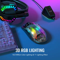 A Photo Of ATTACK SHARK X2 PRO - Wireless Gaming Mouse with RGB Charging Dock