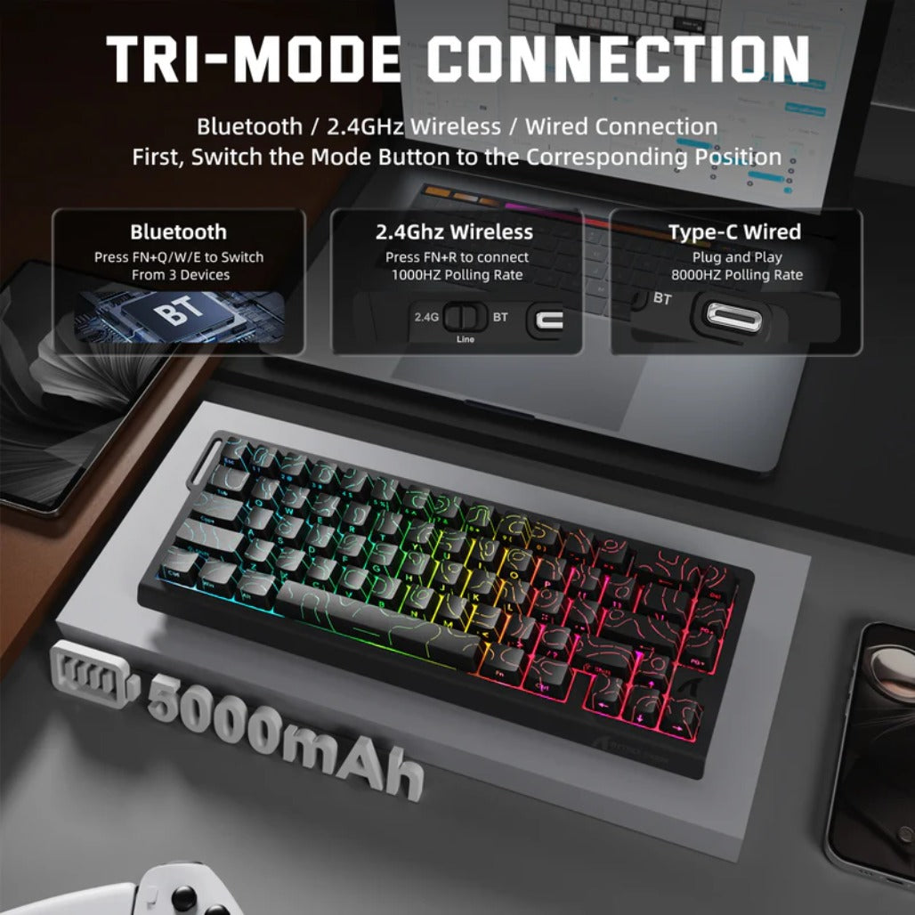 A Photo Of Attack Shark X68 Pro HE - Wireless Mechanical Gaming Keyboard