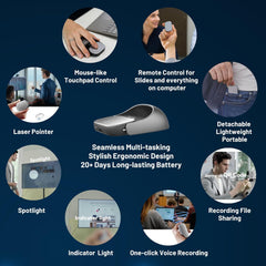 A Photo Of Cheerdots2 Bluetooth Detachable Air Mouse - Touchpad Mouse with Voice Recording and Laser Pointer