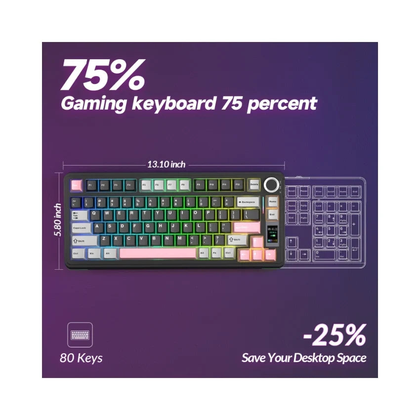 A Photo Of Aula S75 Pro - Wireless Mechanical Keyboard