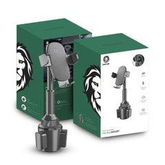 A Photo Of Green Lion 360° Car Cup Holder Phone Mount with Adjustable Height and Expandable Base