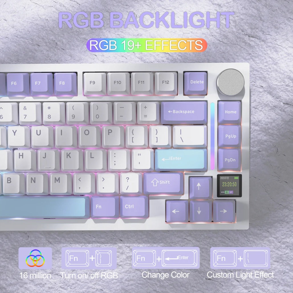 A Photo Of Attack Shark X820 Ultra 75% Tri-Mode Gasket Wireless Mechanical Gaming Keyboard