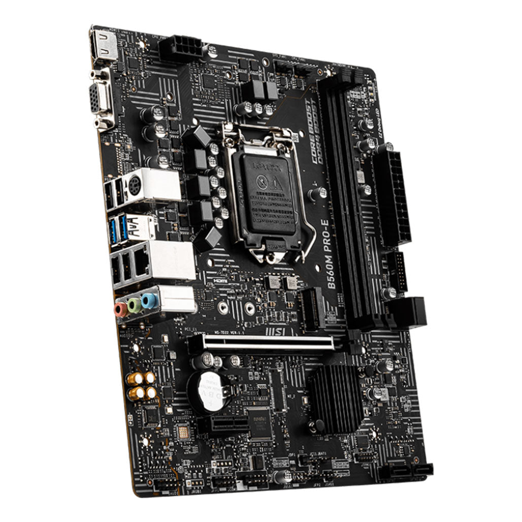 A Photo Of MSI B560M PRO-E Motherboard - 911-7D22-074 | High Performance and Efficient Connectivity