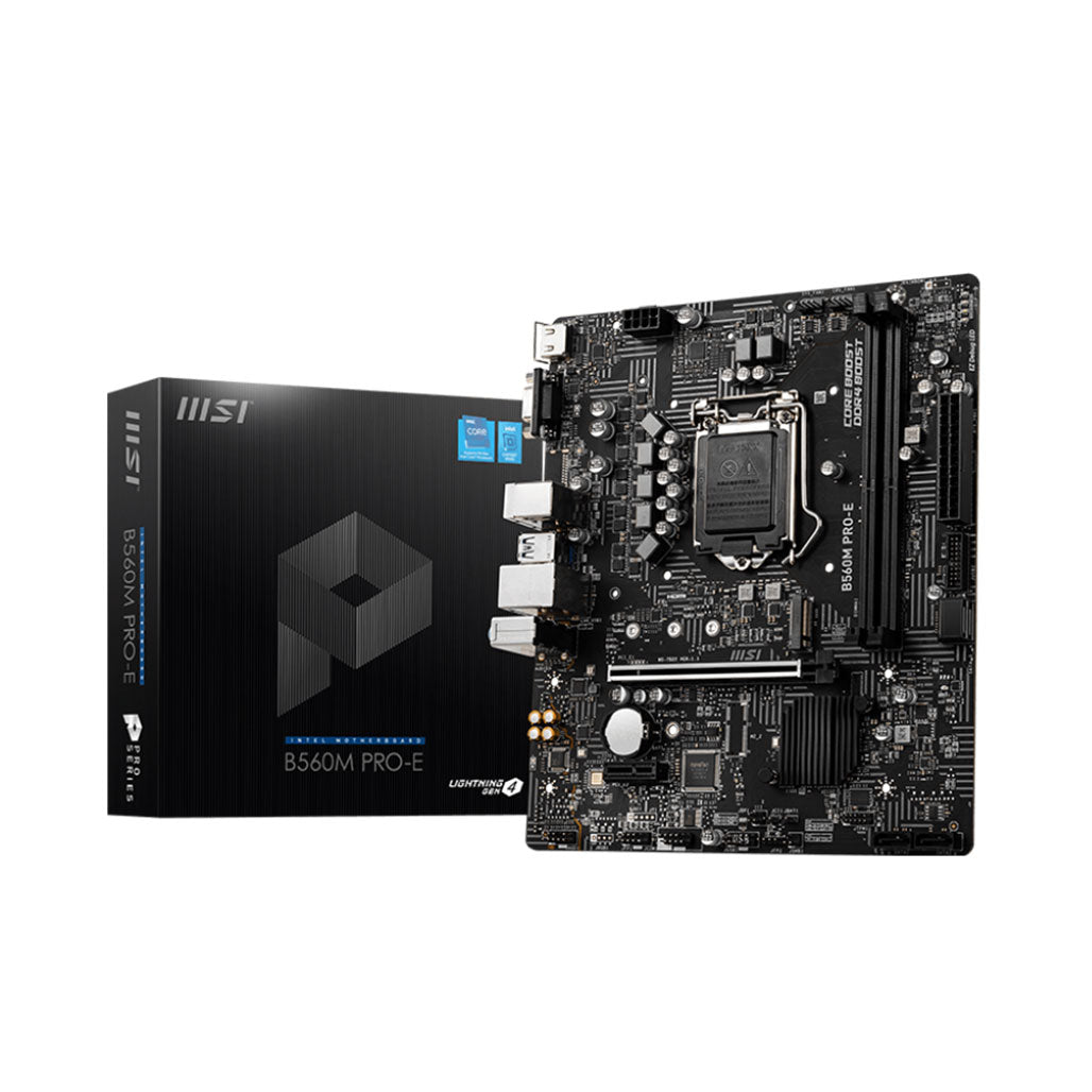 A Photo Of MSI B560M PRO-E Motherboard - 911-7D22-074 | High Performance and Efficient Connectivity