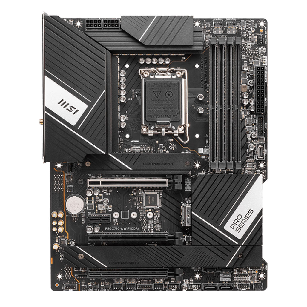 A Photo Of MSI PRO Z790-A WiFi DDR4 Motherboard - 911-7E07-003 | High-Performance ATX Board with PCIe 5.0, DDR4 Support, and Wi-Fi 6E