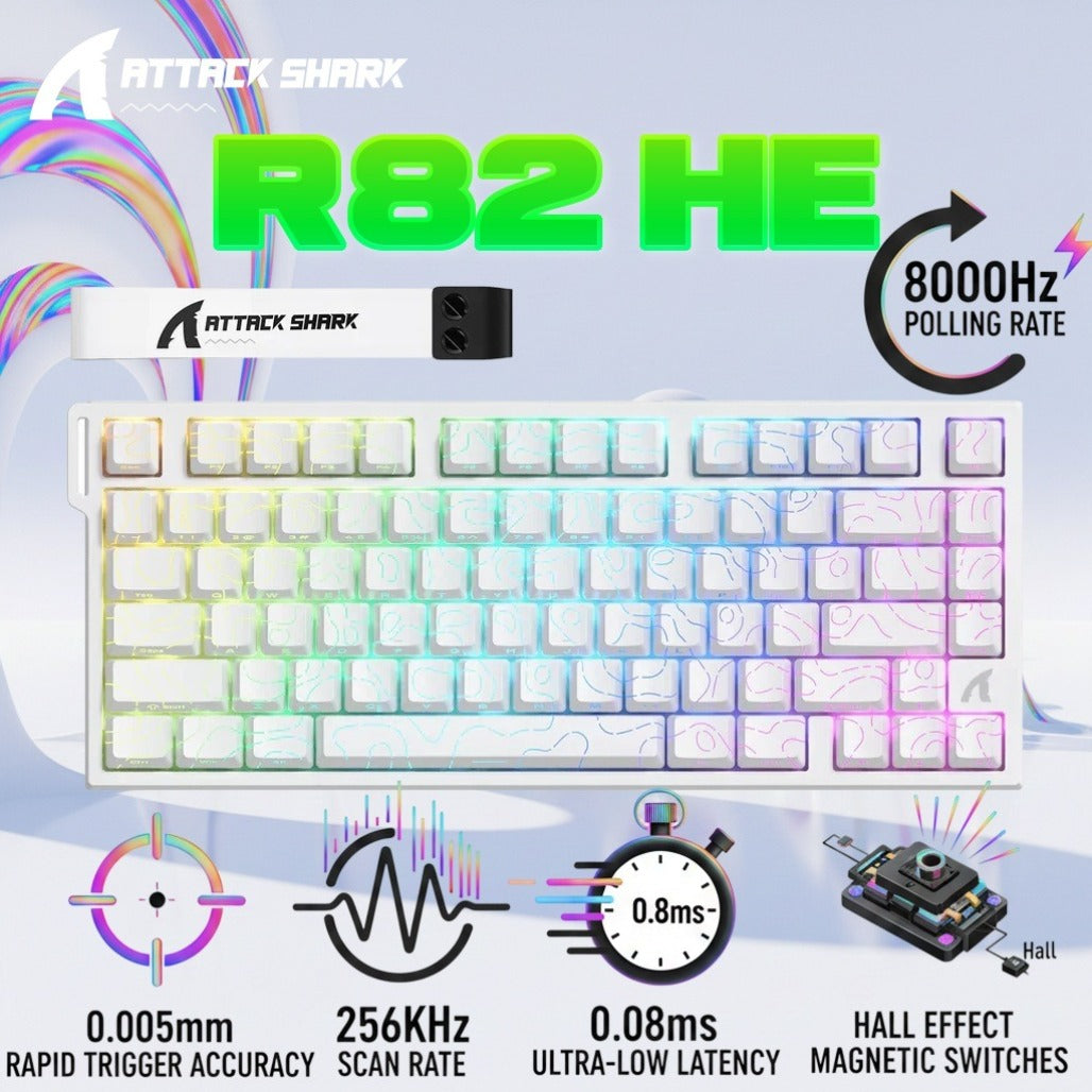 A Photo Of Attack Shark R82 HE - 75% Wired Magnetic Gaming Keyboard