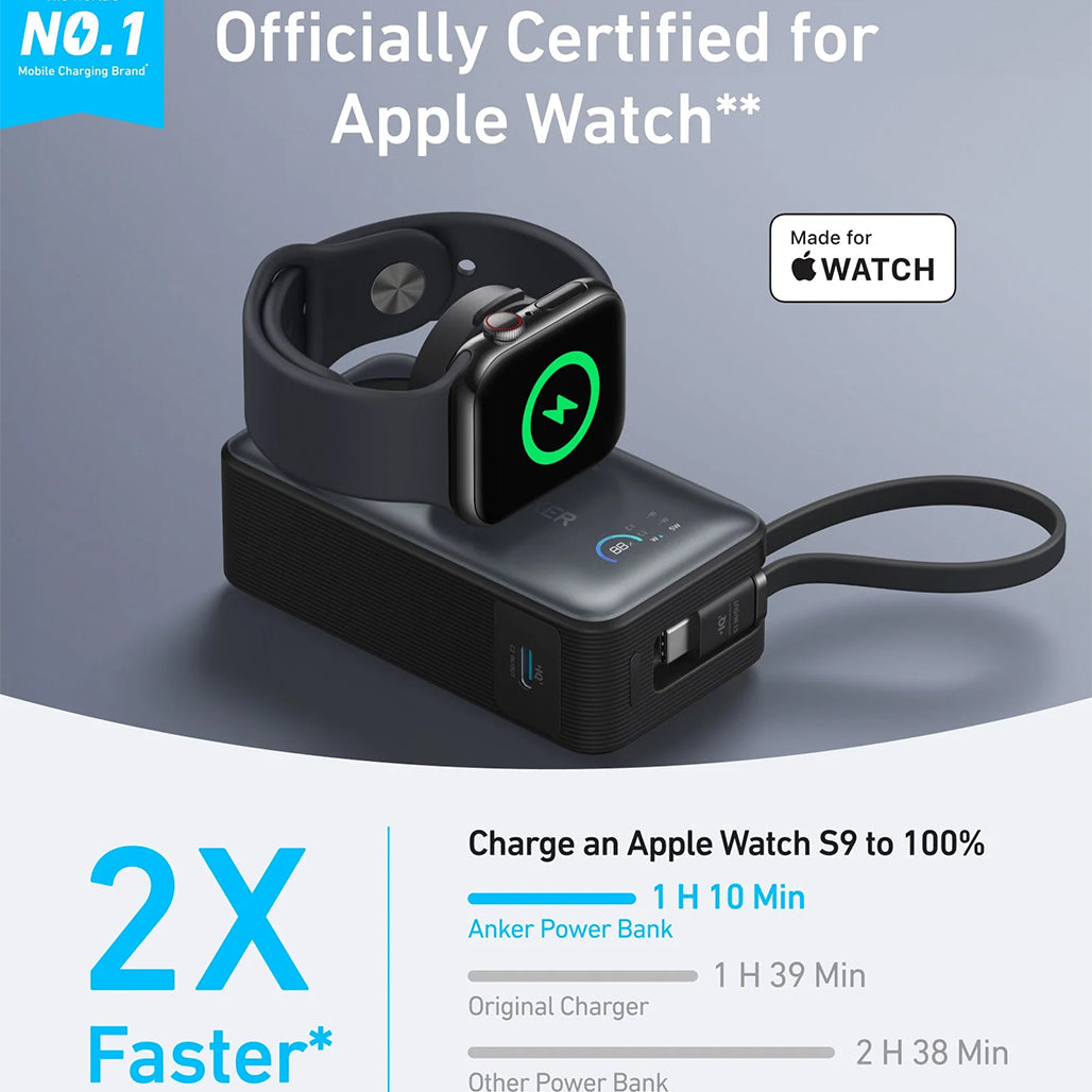 A Photo Of Anker MagGo Power Bank (10K, 35W) for Apple Watch – Fast Charging for All Apple Devices