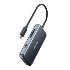 A Photo Of Anker 5-in-1 USB-C Hub with 60W Power Delivery, SD/microSD Card Reader & Dual USB 3.0 Ports – Compatible with MacBook Pro, Chromebook, XPS & More
