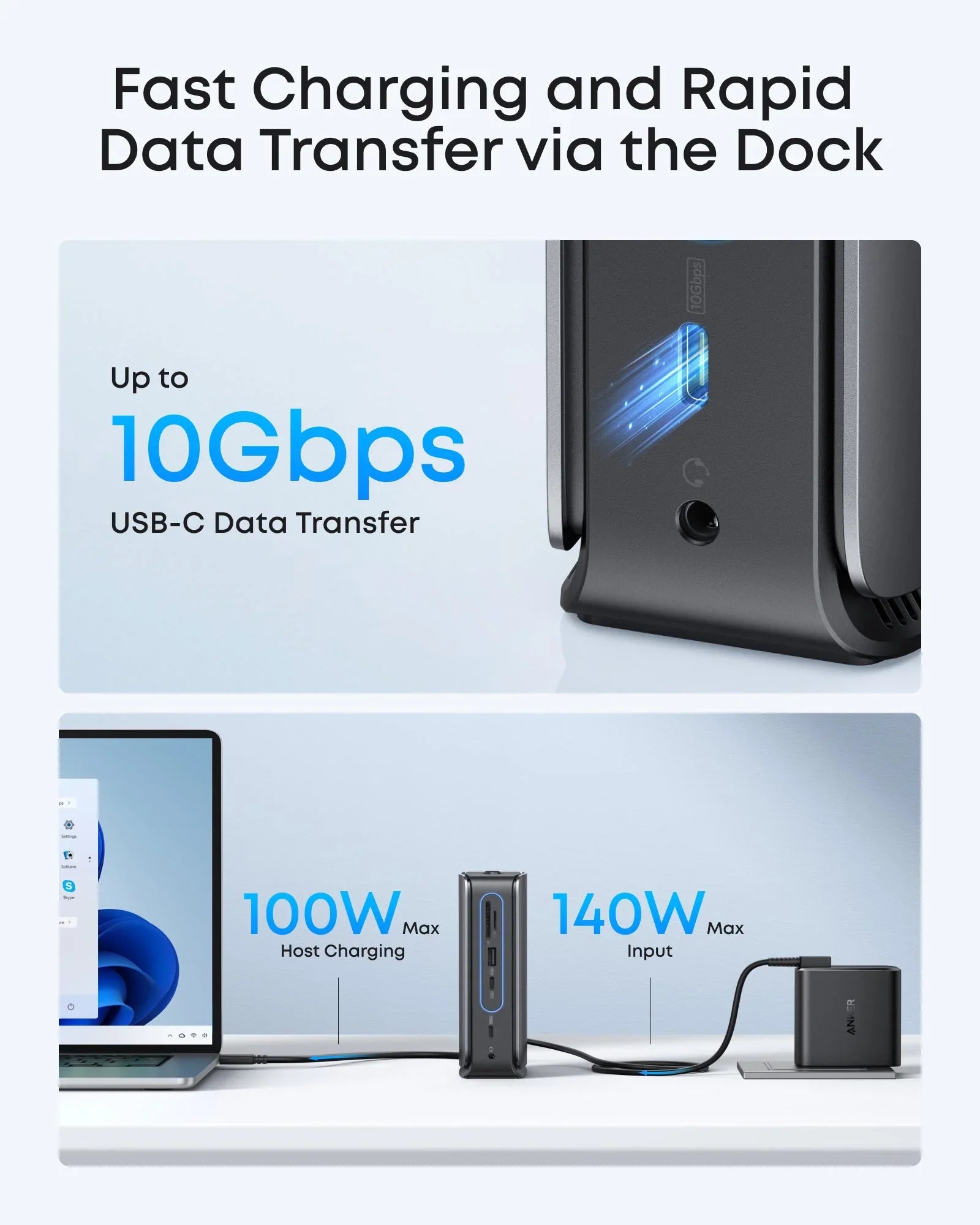 A Photo Of Anker Nano Docking Station (13-in-1, Triple Display, Built-In Removable Hub)