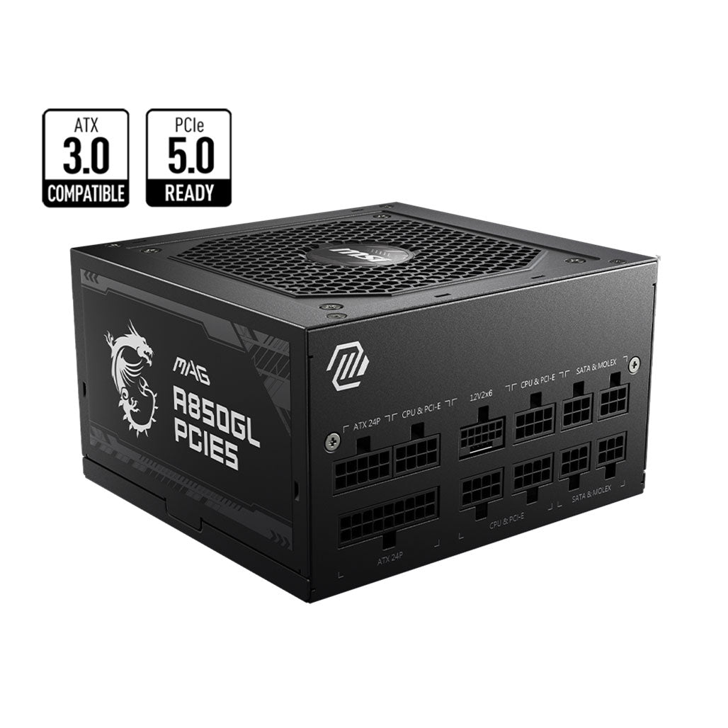 A Photo Of MSI MAG A850GL – 850W PCIe 5.0 Power Supply with 80 PLUS Gold Certification and Full Modular Design