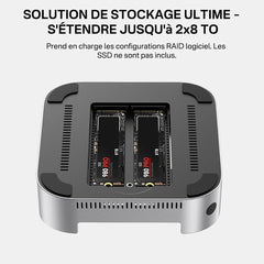 A Photo Of ACASIS 40Gbps Mac Mini M4 Dock & Stand with Dual NVMe SSD Enclosure