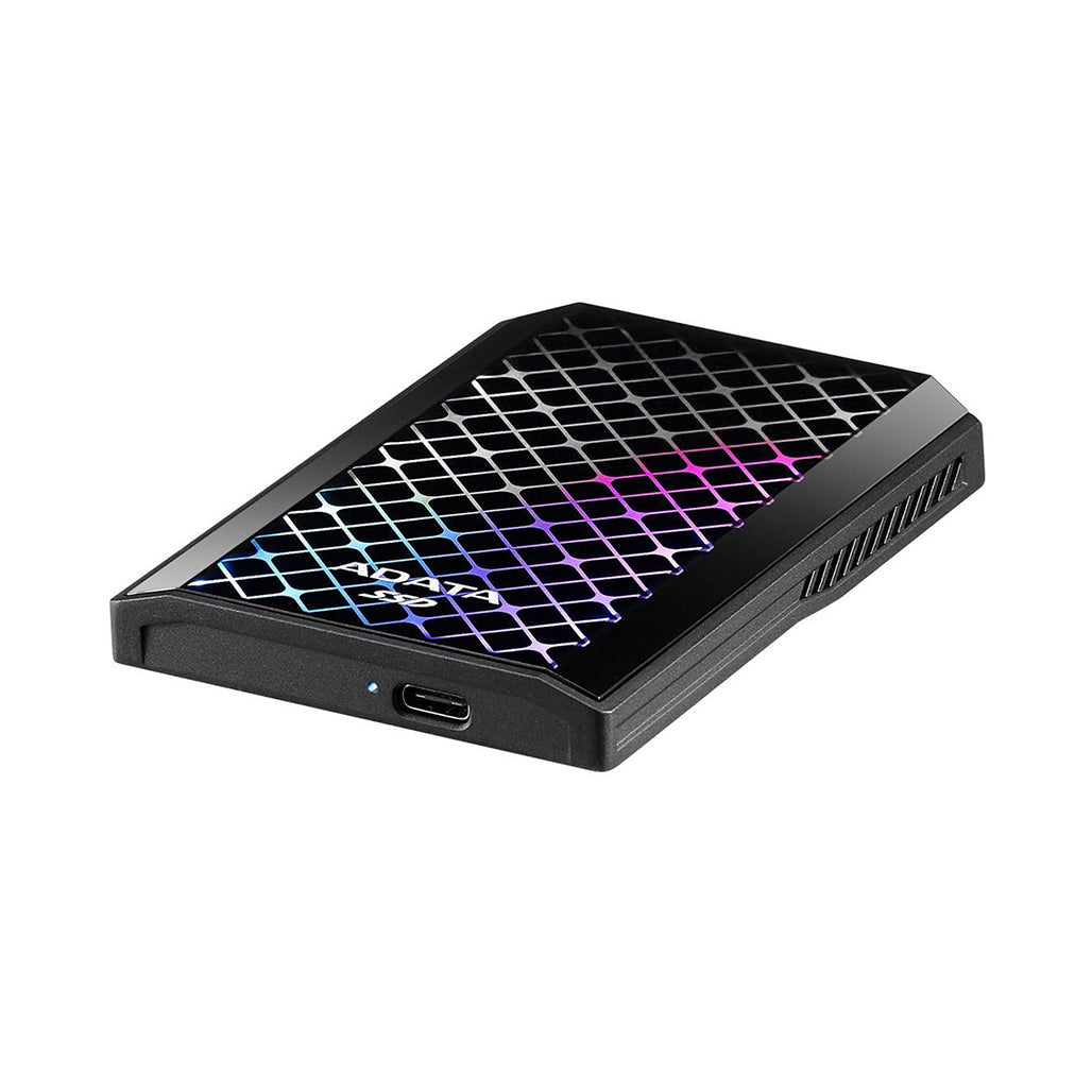 A Photo Of ADATA SE900G 1TB RGB External SSD - USB 3.2 Gen 2x2 Type-C, 2000 MB/s, Stylish Design