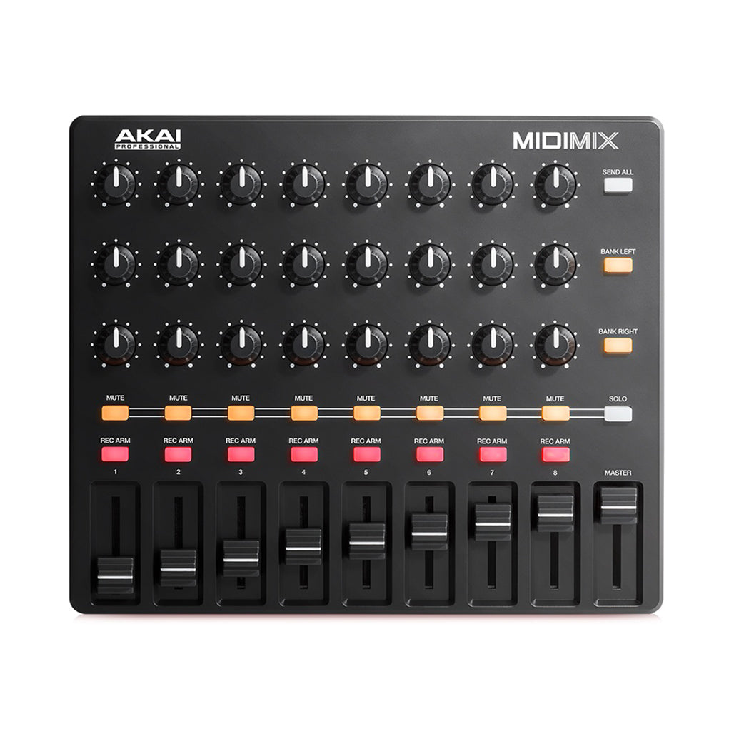 A Photo Of AKAI MIDImix Compact USB MIDI Mixer Controller – Portable DAW Control Surface for Music Production