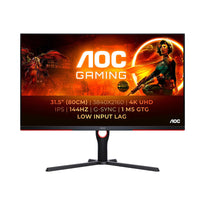 AOC U32G3X 32" 4K UHD Gaming Monitor - 144Hz, IPS, 1ms GTG, G-Sync Compatible, HDR400, Height Adjustable