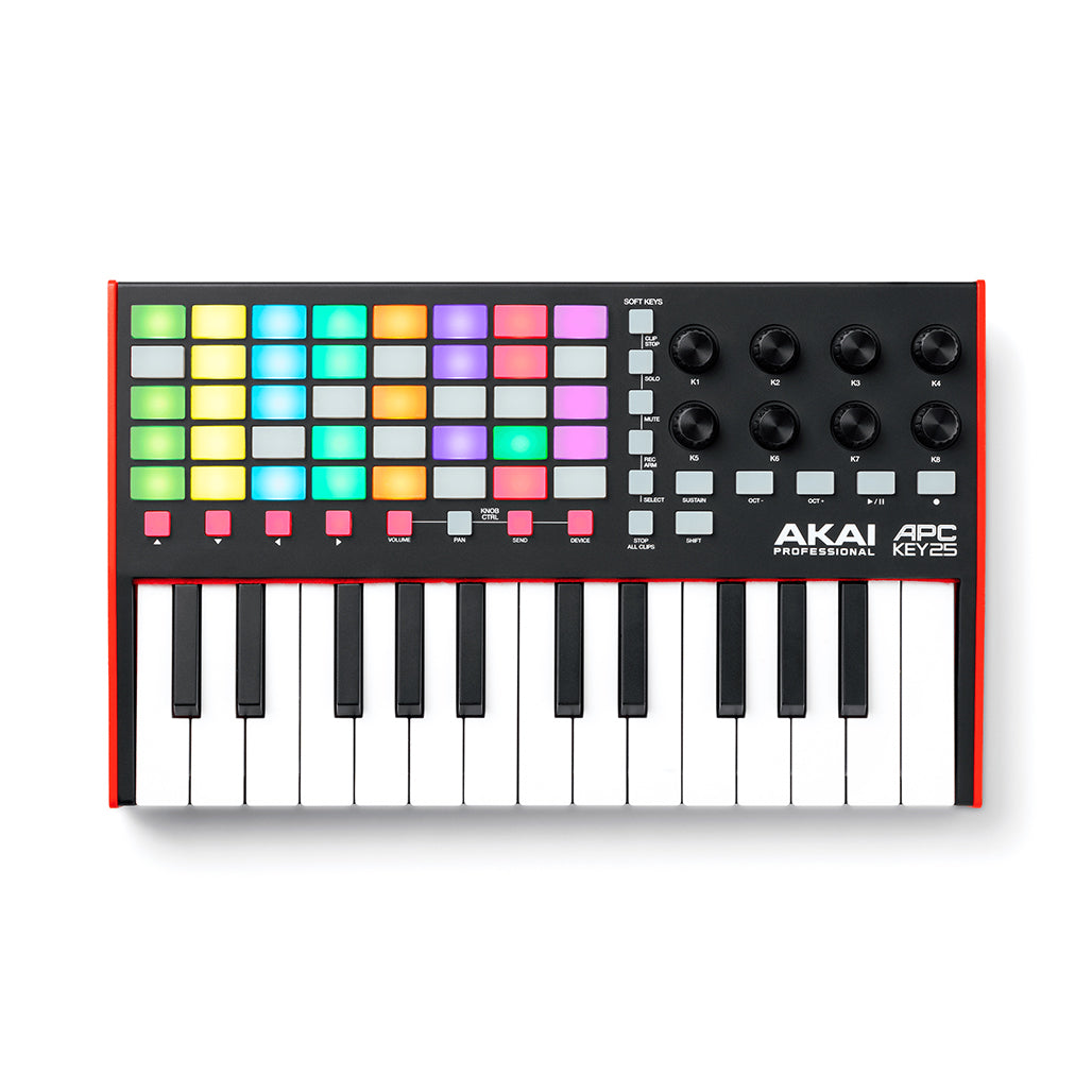 A Photo Of AKAI APC Key 25 MK2 – Compact Ableton Controller with 40 RGB Pads & 25-Key Gen 2 Keybed