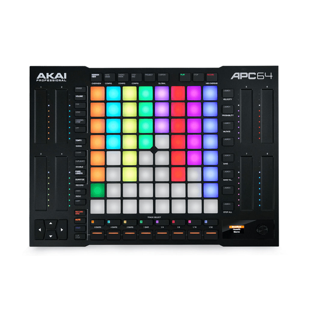 A Photo Of AKAI APC64 Ableton - Live MIDI Controller with Step Sequencer, Touch Strips, CV/Gate, and Software Suite