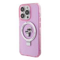 A Photo Of Karl Lagerfeld - iPhone 15 Pro Ring Stand Case Karl & Choupette NFT