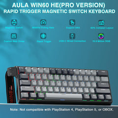 A Photo Of AULA WIN60 HE PRO - 60% Magnetic Hall Effect Gaming Keyboard - XingYi Magnetic Switch