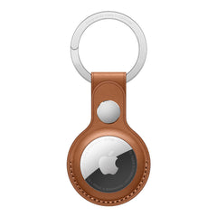 A Photo Of Apple AirTag Leather Key Ring - Saddle Brown