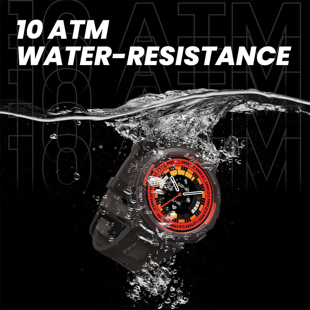 A Photo Of Amazfit Active Edge Lava Black - Rugged Smart Watch with 10 ATM Water Resistance and 16-Day Battery Life