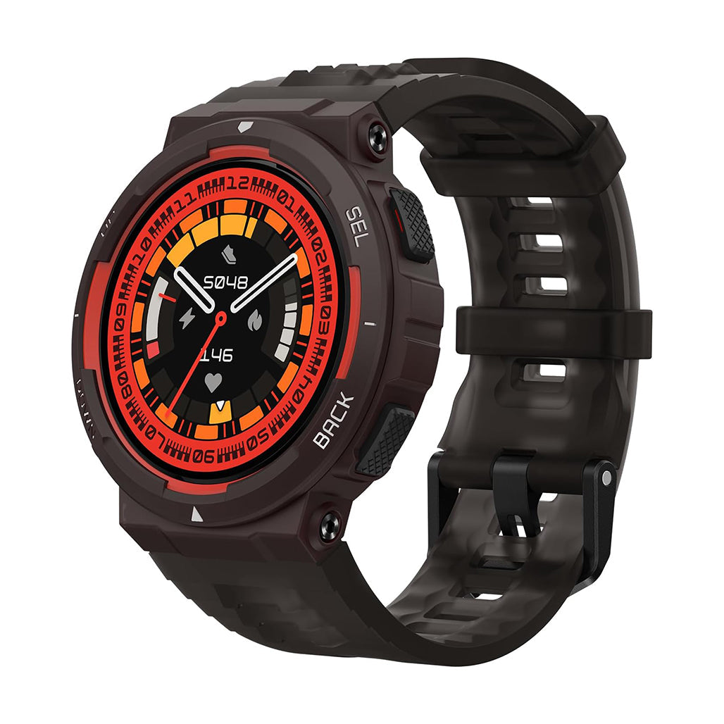 A Photo Of Amazfit Active Edge Lava Black - Rugged Smart Watch