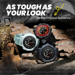 A Photo Of Amazfit Active Edge Lava Black - Rugged Smart Watch with 10 ATM Water Resistance and 16-Day Battery Life