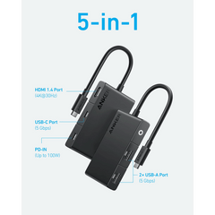 A Photo Of Anker 332 - USB-C Hub (5-in-1, 4K HDMI)