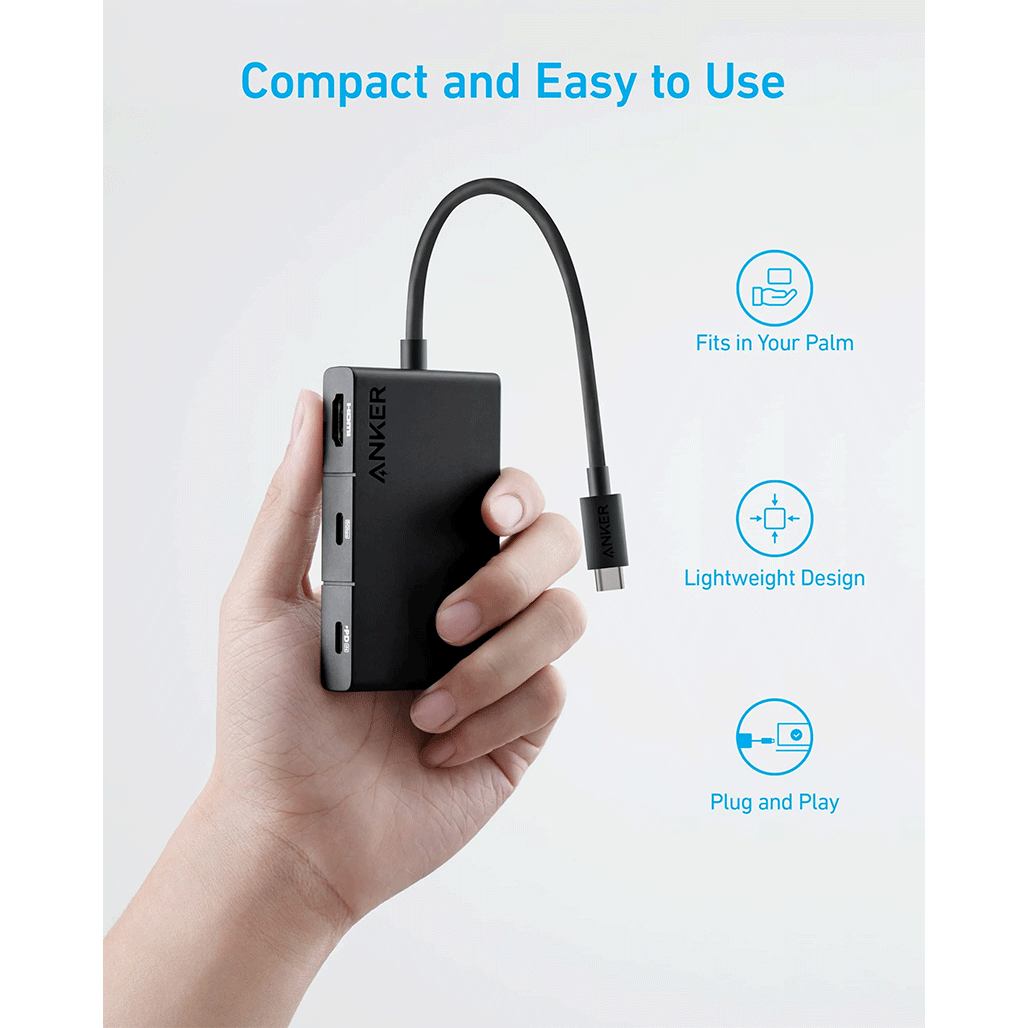 A Photo Of Anker 332 - USB-C Hub (5-in-1, 4K HDMI)