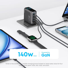 A Photo Of Anker Laptop Charger (140W, 4-Port, PD 3.1) with USB-C Cable