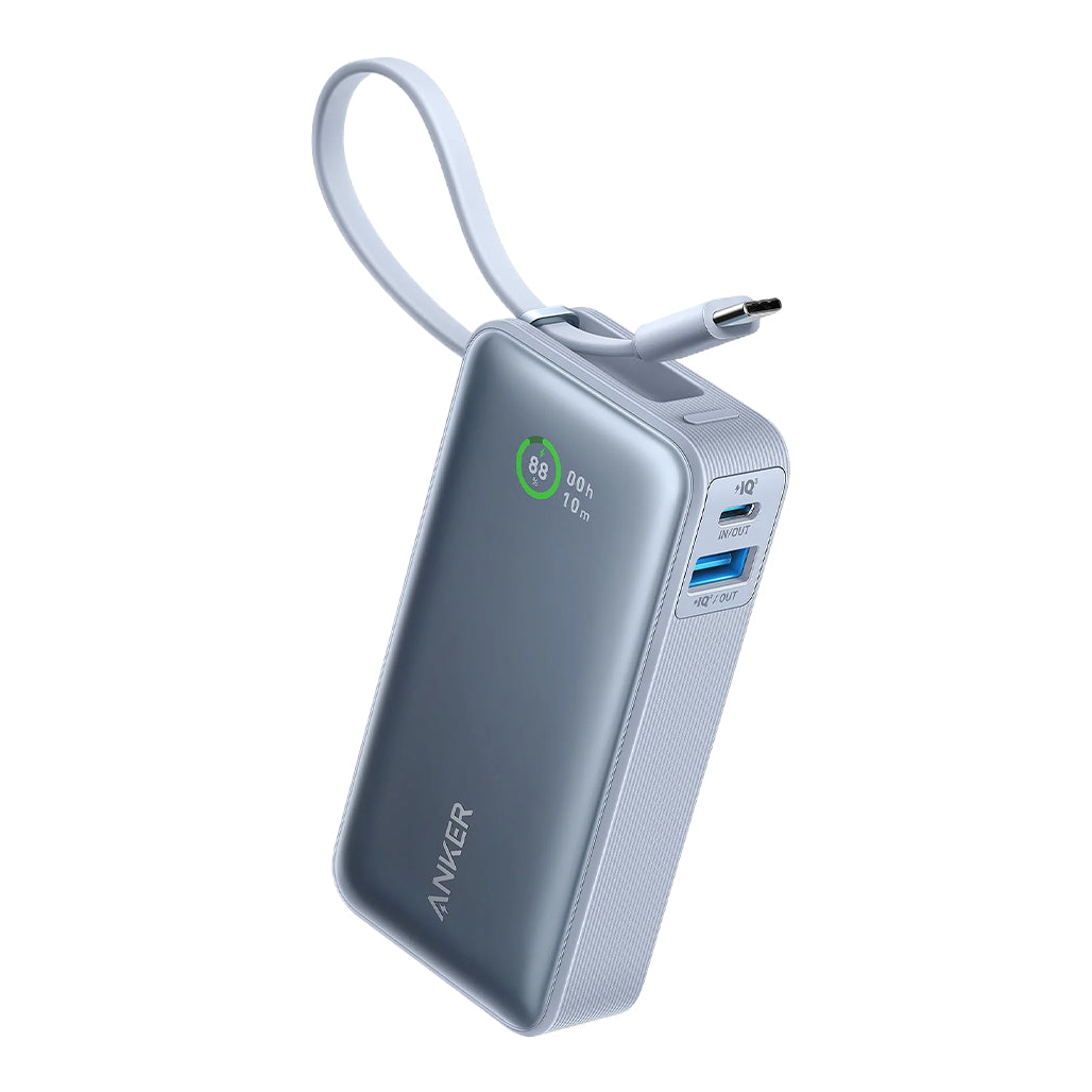 A Photo Of Anker Nano Power Bank with Built-In USB-C Cable (30W, 10,000mAh) – Fast Charging for Phones, Tablets, and Laptops