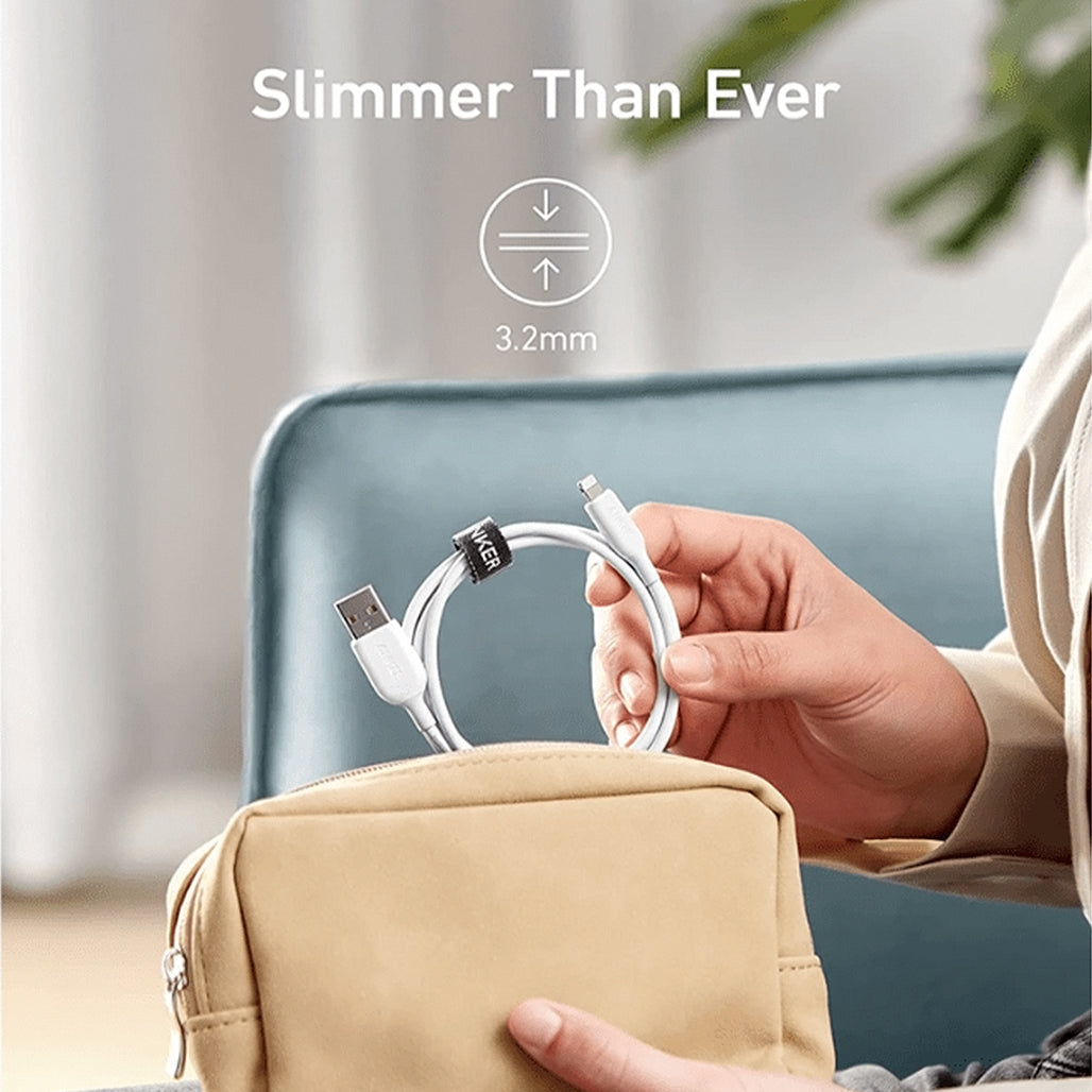 A Photo Of Anker PowerLine III USB-A to Lightning Cable (3ft) – MFi Certified, Ultra-Durable, High-Speed Data Transfer for iPhone (White)